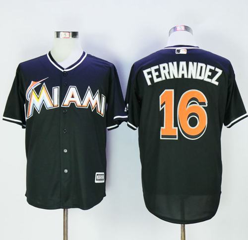 marlins #16 Jose Fernandez Black New Cool Base Stitched MLB Jersey - Click Image to Close